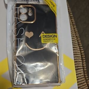 Fashion Bug Black and Gold Smiley Phone Case